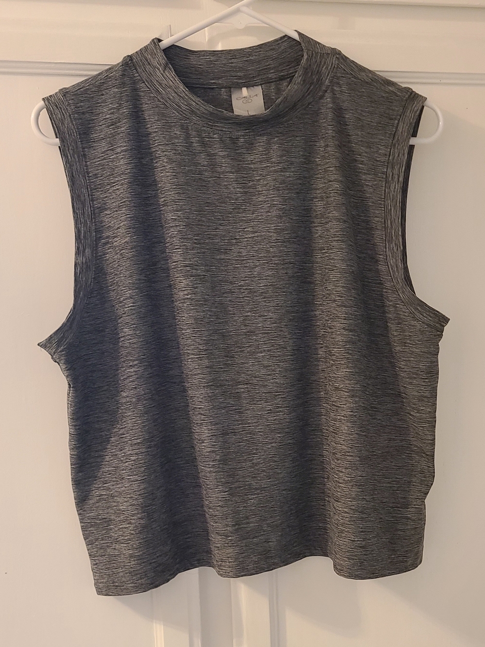 CALIA by Carrie Underwood Charcoal Heather Mock Neck Muscle Tee